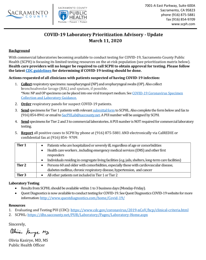 Covid 19 Lab Advisory Update Elica Health Centers